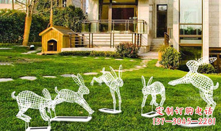 上海不锈钢兔子镂空雕塑
