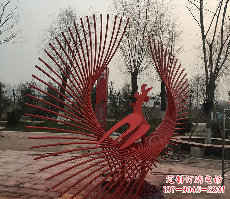 上海不锈钢网状凤凰雕塑精美的艺术之作