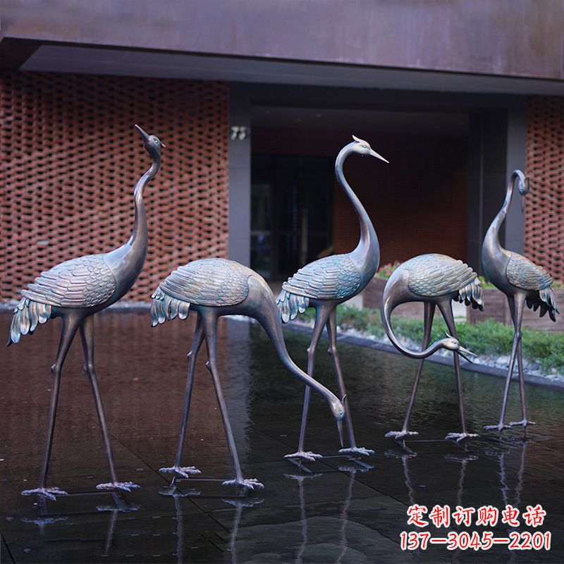 上海不锈钢仙鹤飞翔雕塑
