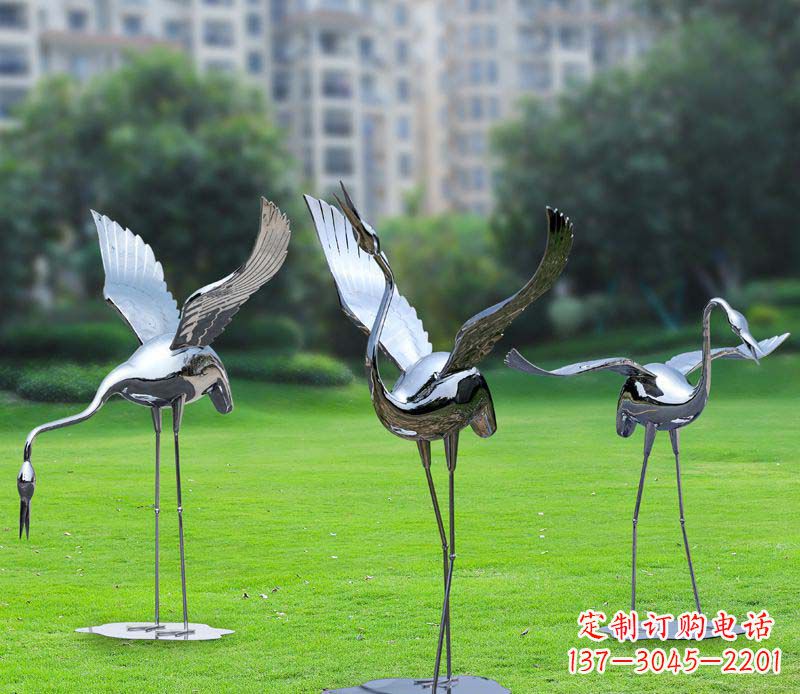 上海不锈钢仙鹤雕塑展现传统文化风采