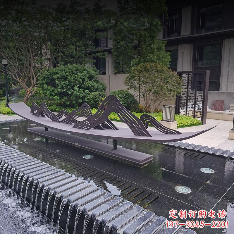 上海精美的不锈钢小船假山