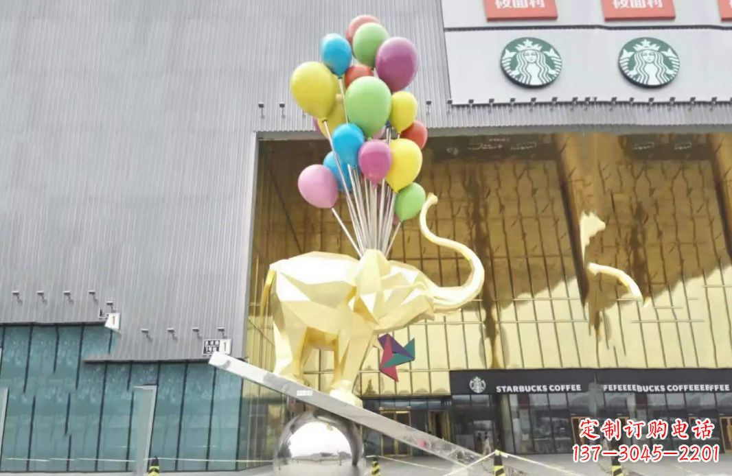 上海小象踩球不锈钢雕塑的魅力