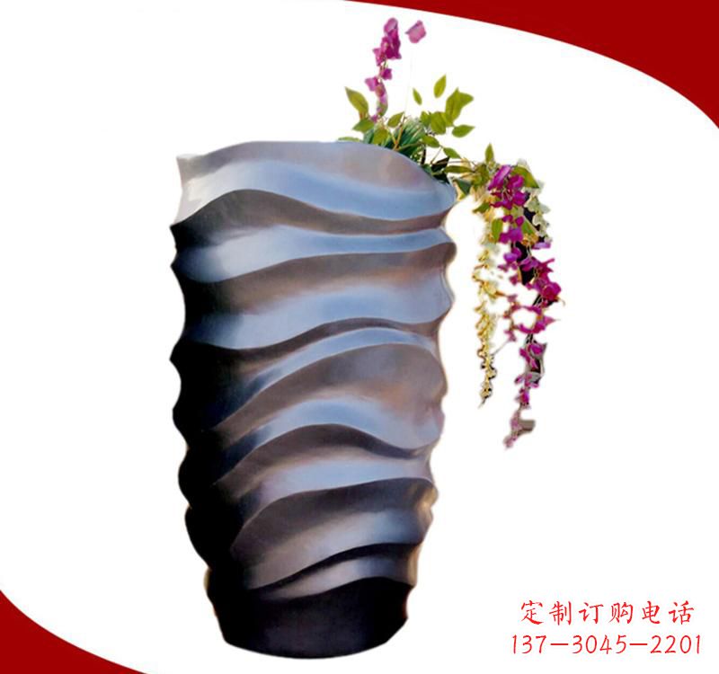上海不锈钢校园景观花盆雕塑
