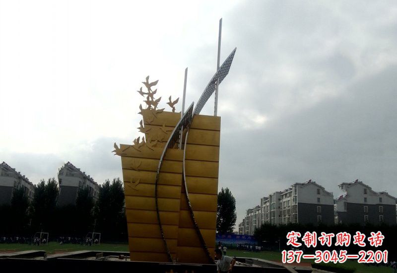 上海不锈钢校园启航帆船雕塑