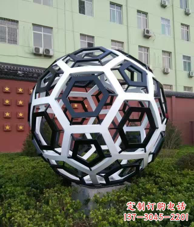 上海不锈钢足球雕塑缔造校园新风貌
