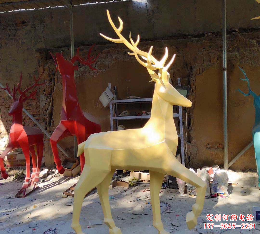上海新款仿真不锈钢小鹿雕塑