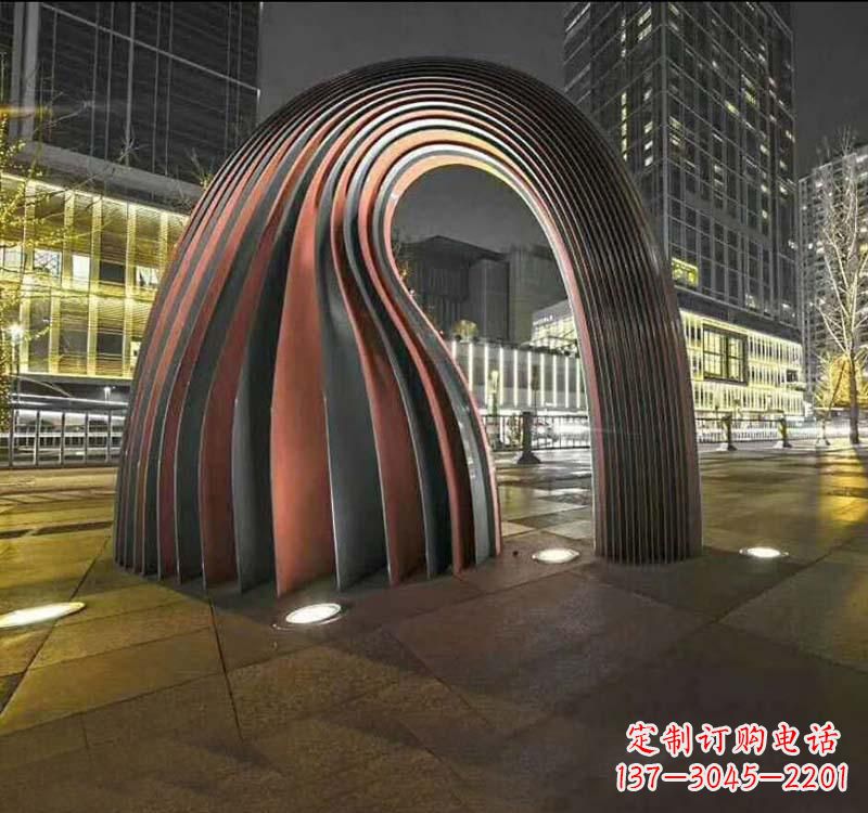 上海不锈钢异形拱门雕塑精致古典风格