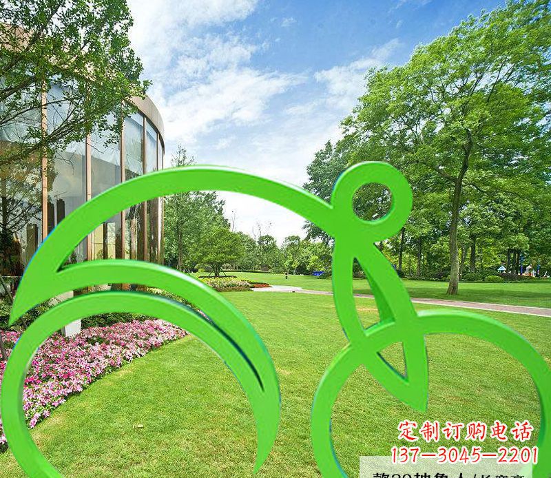 上海不锈钢荧光绿骑行艺术