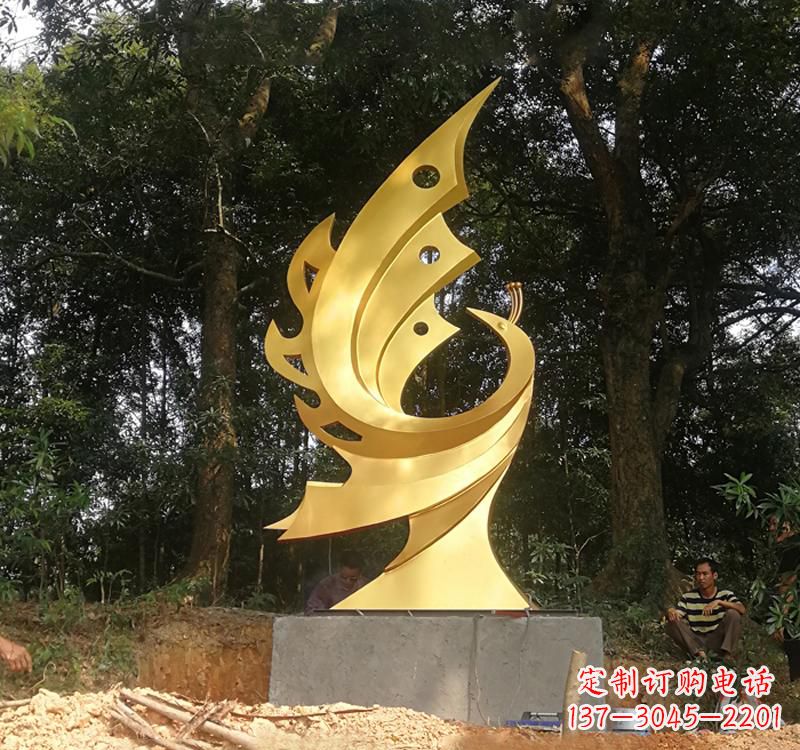 上海不锈钢园林金凤凰雕塑