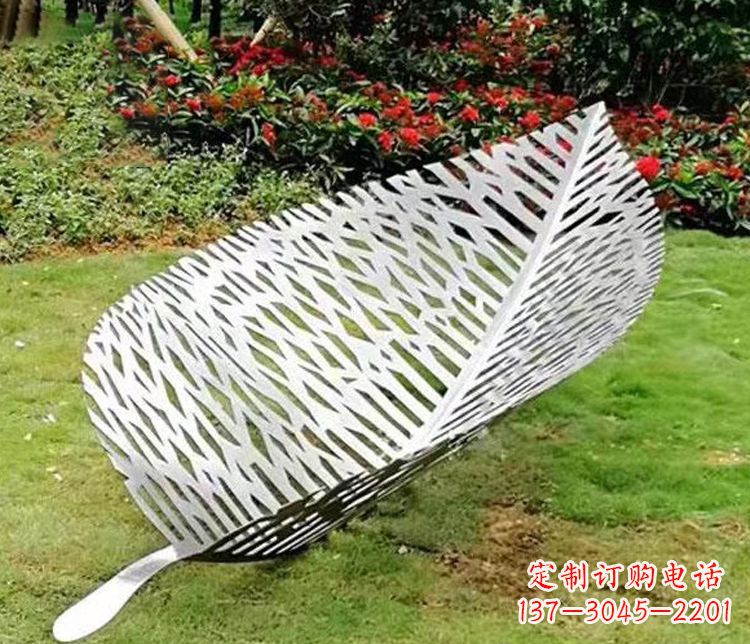上海不锈钢园林镂空树叶雕塑 (2)