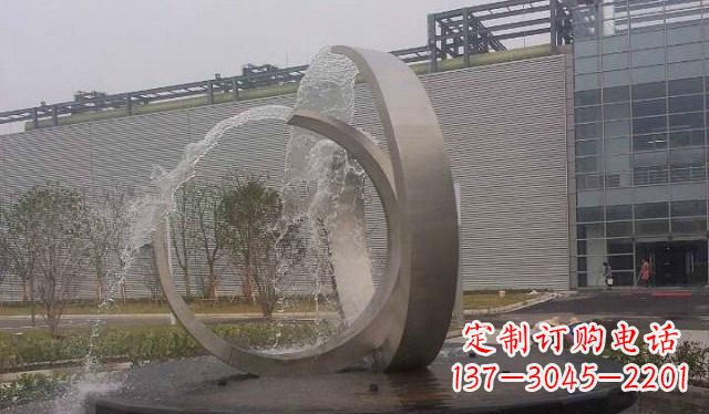 上海不锈钢圆形喷泉雕塑美丽的艺术装置