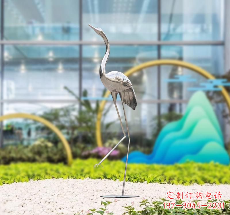 上海不锈钢展翅仙鹤雕塑