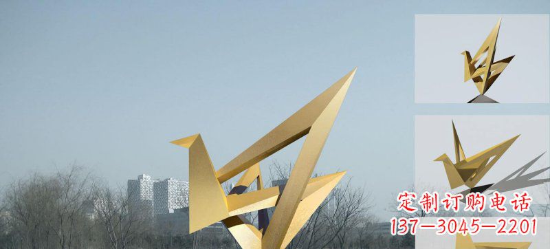 上海不锈钢仙鹤雕塑灵动的艺术符号