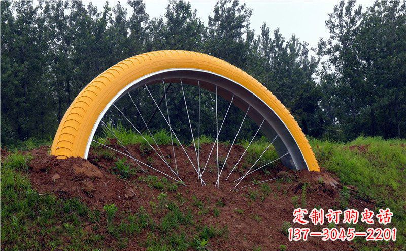 上海不锈钢自行车雕塑——景观美化的象征