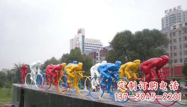 上海不锈钢自行车雕塑激情与美感的结合