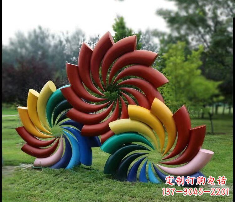上海彩色不锈钢风车雕塑