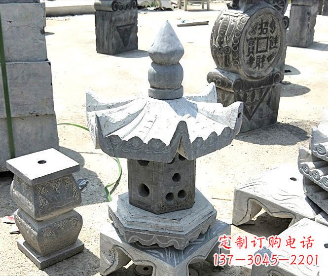 上海美丽的草坪大理石雕塑石灯