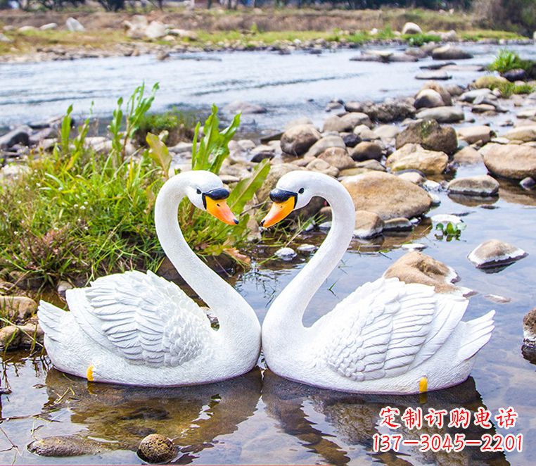 上海“美丽的天鹅雕塑，点缀景观装饰”