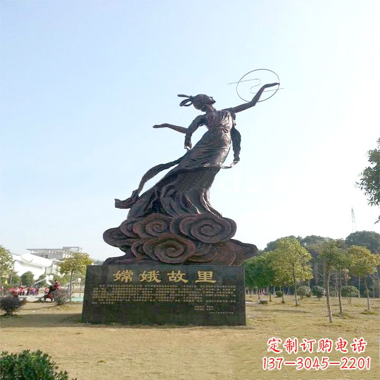 上海嫦娥奔月雕塑-景区园林神话人物雕像