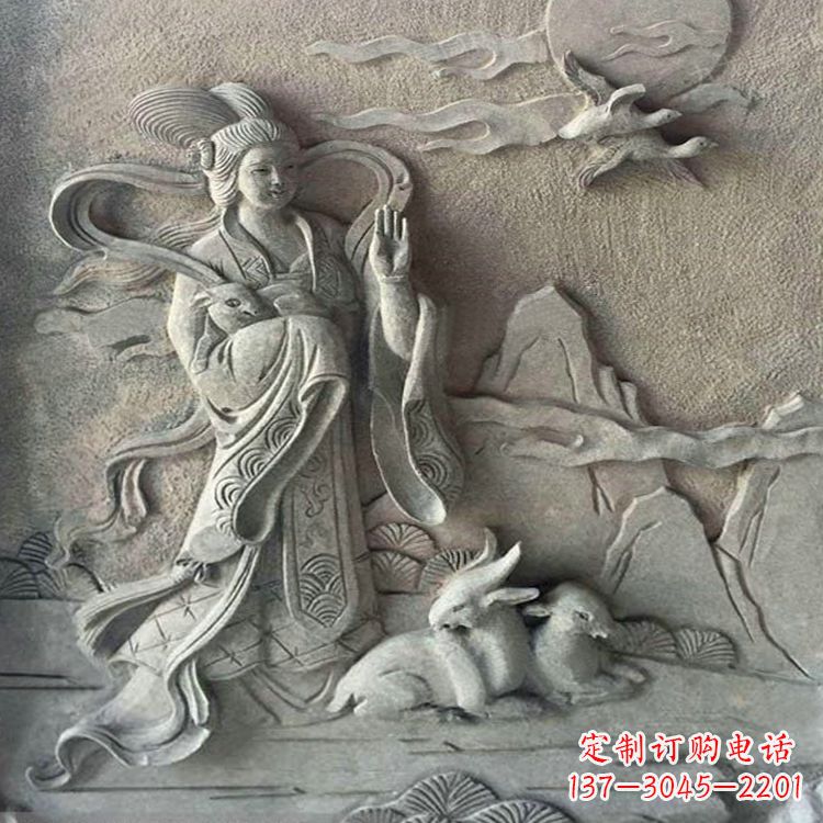 上海嫦娥浮雕-上古神话人物道教月神太阴星君雕塑