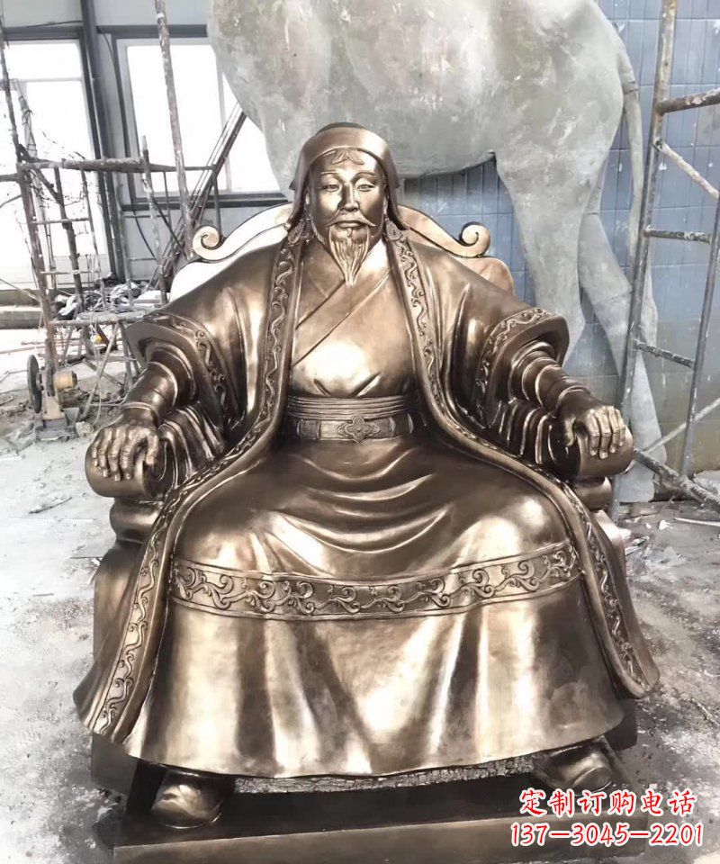 上海成吉思汗铜雕——象征着蒙古强大力量
