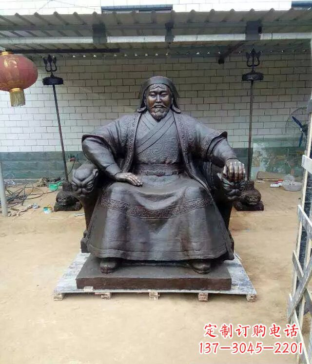 上海成吉思汗铜雕古代伟人