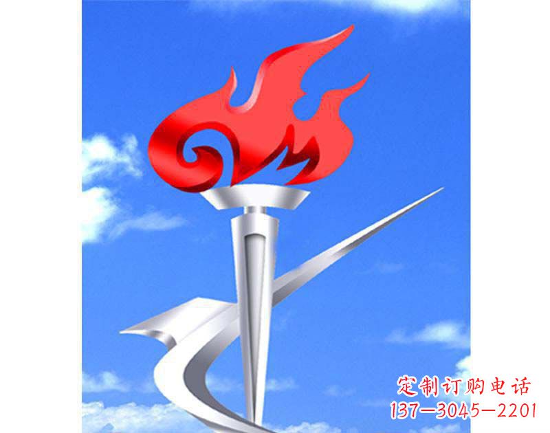 上海城市文化的象征——不锈钢火炬雕塑