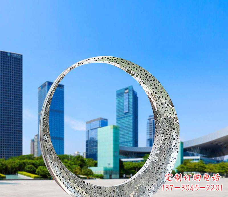 上海美丽圆环——不锈钢灯饰雕塑