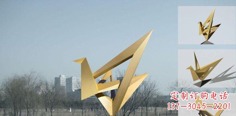上海丹顶鹤雕塑象征着城市的文化和精神