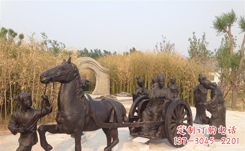 上海城市公园的马车雕塑