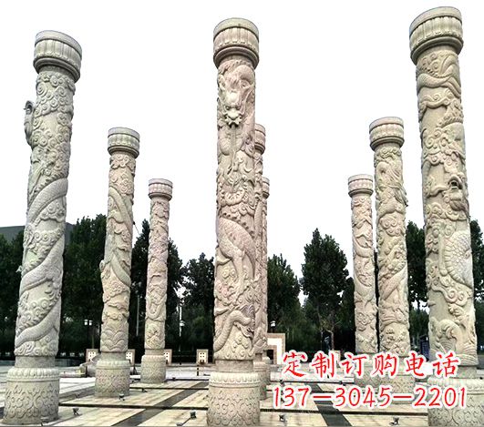 上海精美龙柱雕塑，点缀城市广场