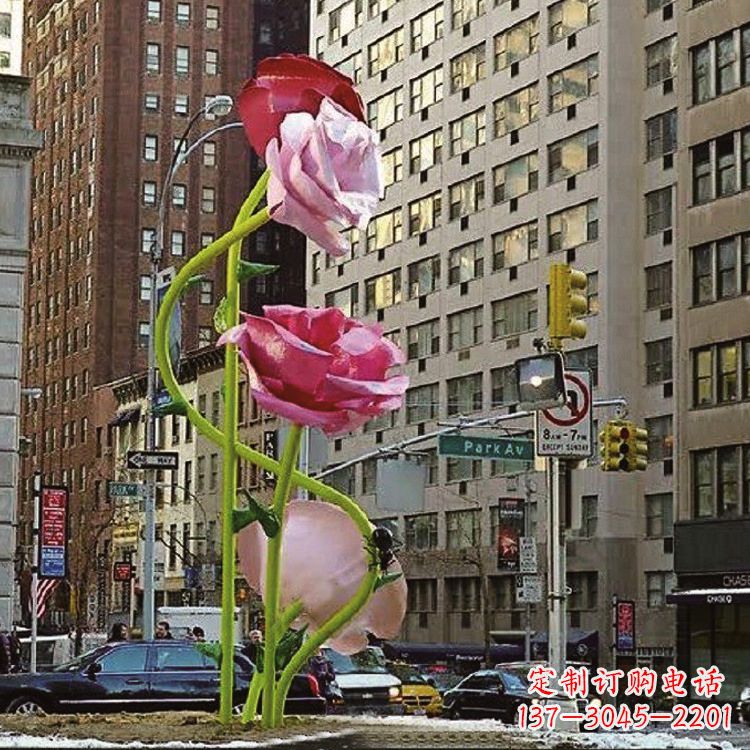 上海美丽的城市玫瑰雕塑