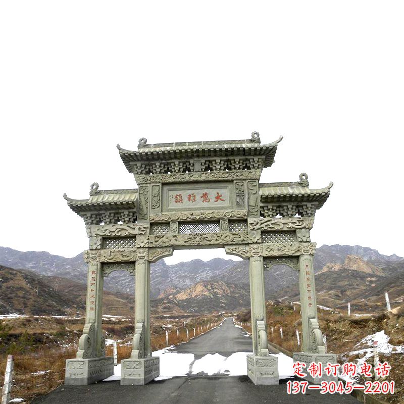 上海三门石牌坊雕塑——古韵依旧