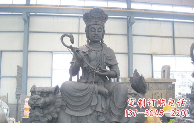 上海文殊菩萨坐狮子雕塑
