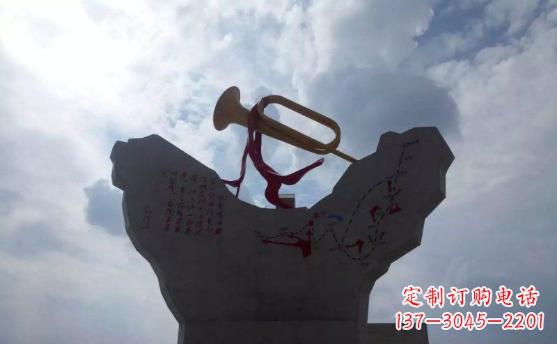 上海冲锋号军队景观铜雕