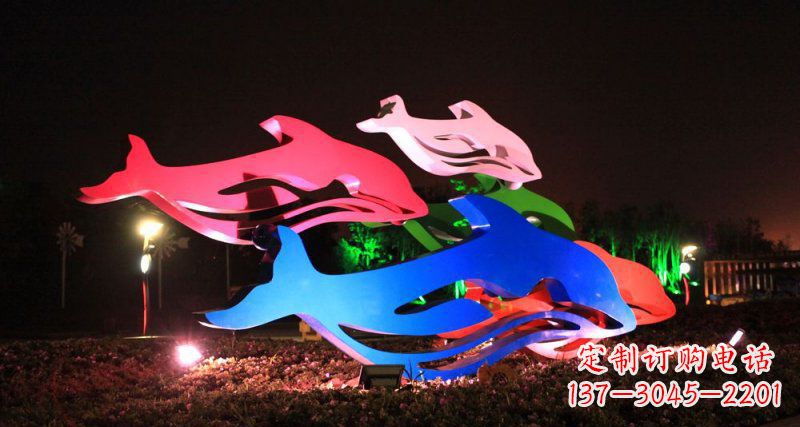 上海抽象海豚公园不锈钢雕塑