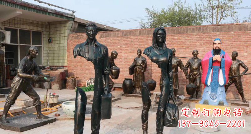 上海抽象男人女人铜雕