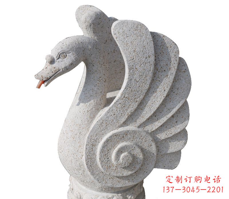上海抽象喷水天鹅石雕 (2)