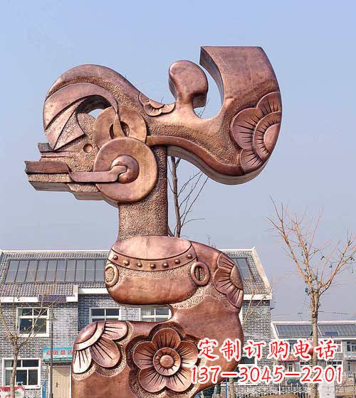 上海抽象皮影戏人物铜雕
