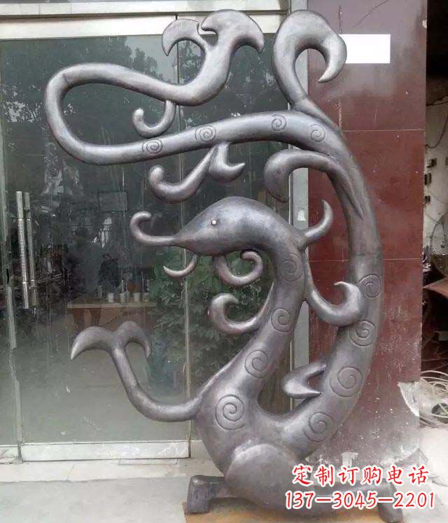 上海抽象蛇景观动物铜雕