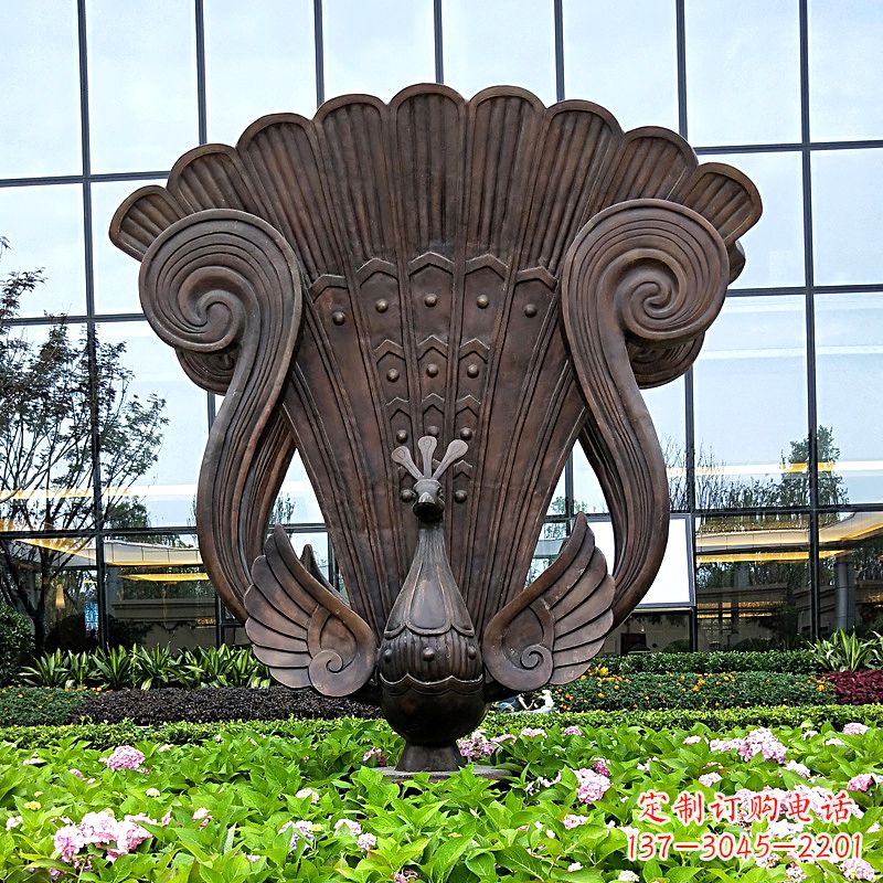 上海抽象铜雕孔雀雕塑