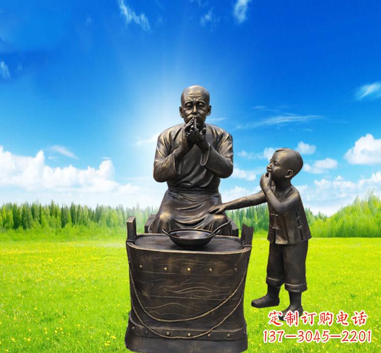 上海糖果小品铜雕吹糖人
