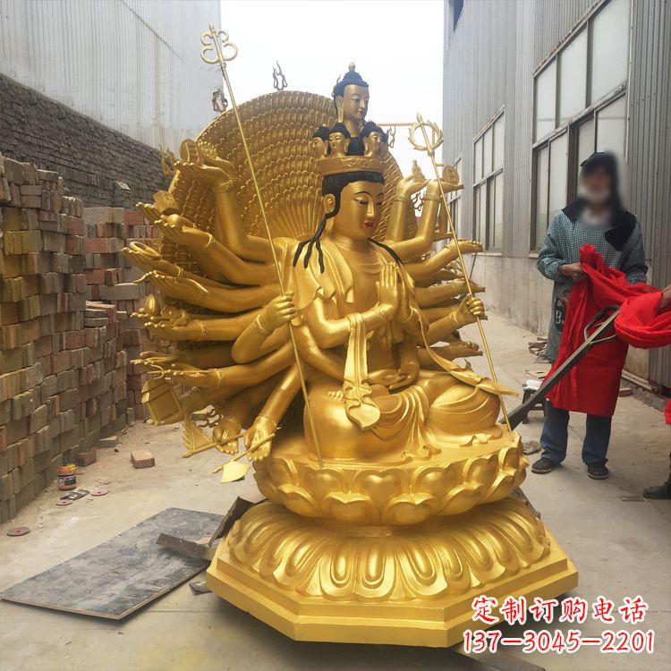 上海纯铜鎏金千手观音