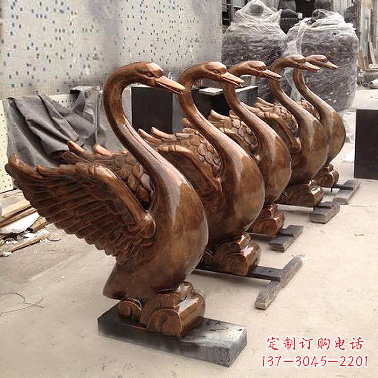 上海纯铜喷水天鹅雕塑