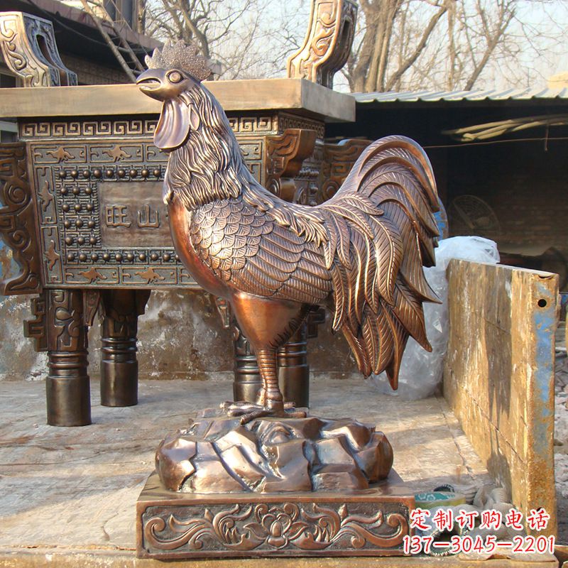 上海精美纯铜生肖鸡雕塑