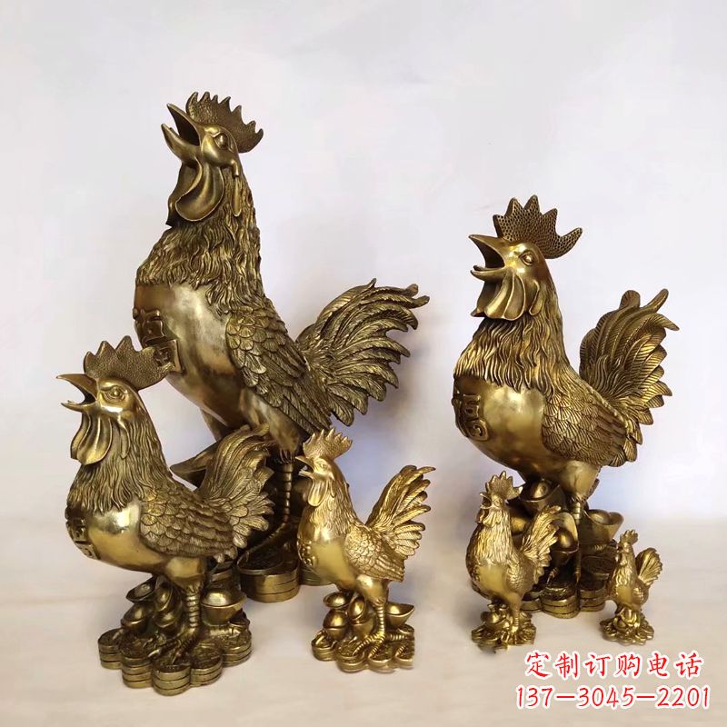 上海鸡雕塑纯铜打造的精美艺术品