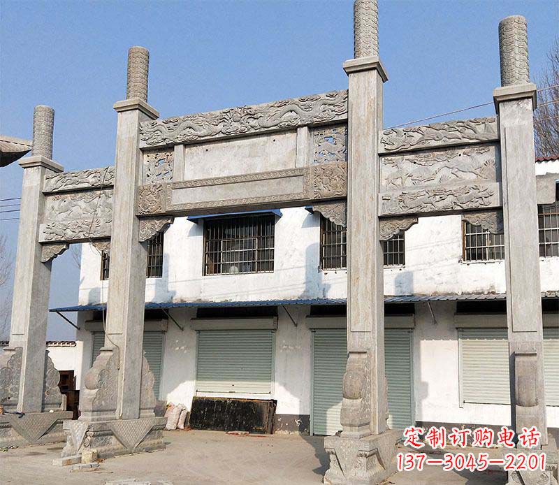 上海石牌坊雕塑——传承中国传统文化