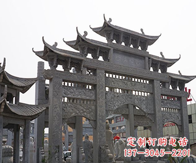 上海牌坊石雕传承传统文化的艺术精品