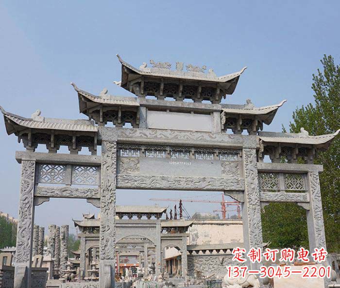 上海大理石牌坊雕塑传承中国古典文化