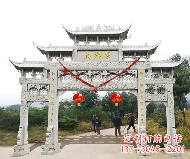 上海牌坊雕塑珍贵的传统文化